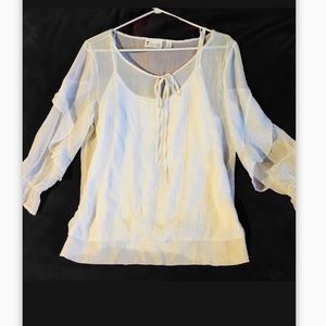 🍓SALE🍓 Sheer top with white tank White Top NWOT